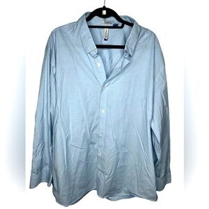 Men’s Button Down artefact Long Sleeve Blue Dress Shirt Slim Size 3XL